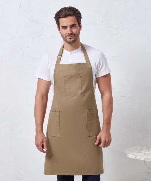 Chino cotton bib apron